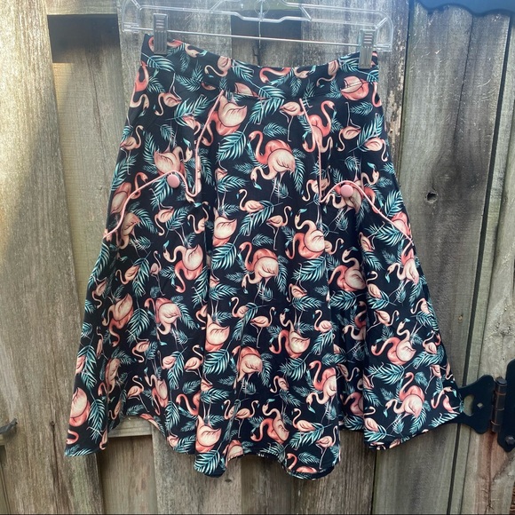 NWT ModCloth Flamingo Dancing A-Line Skirt - Picture 3 of 11